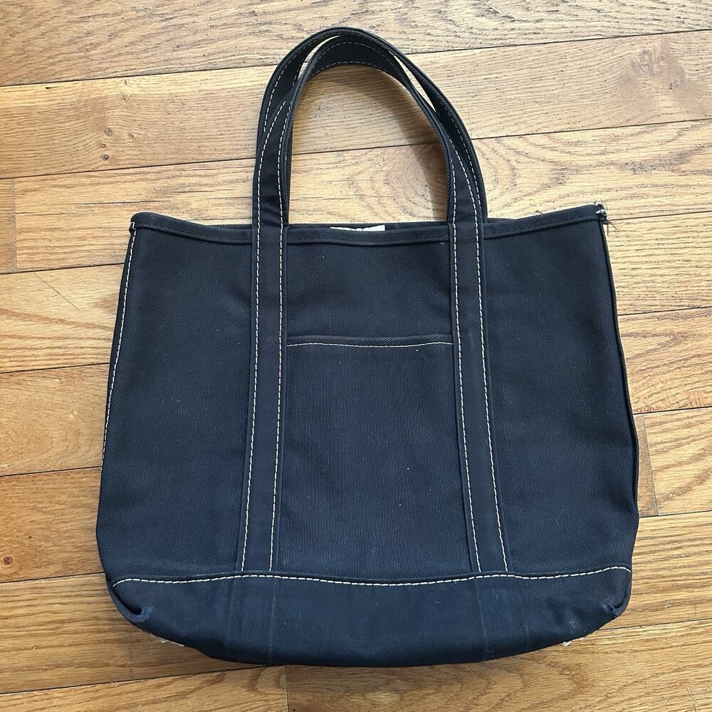 Rare Vintage 90s Ll Bean Boat And Tote Triple Black Canvas Bag Made In USA
